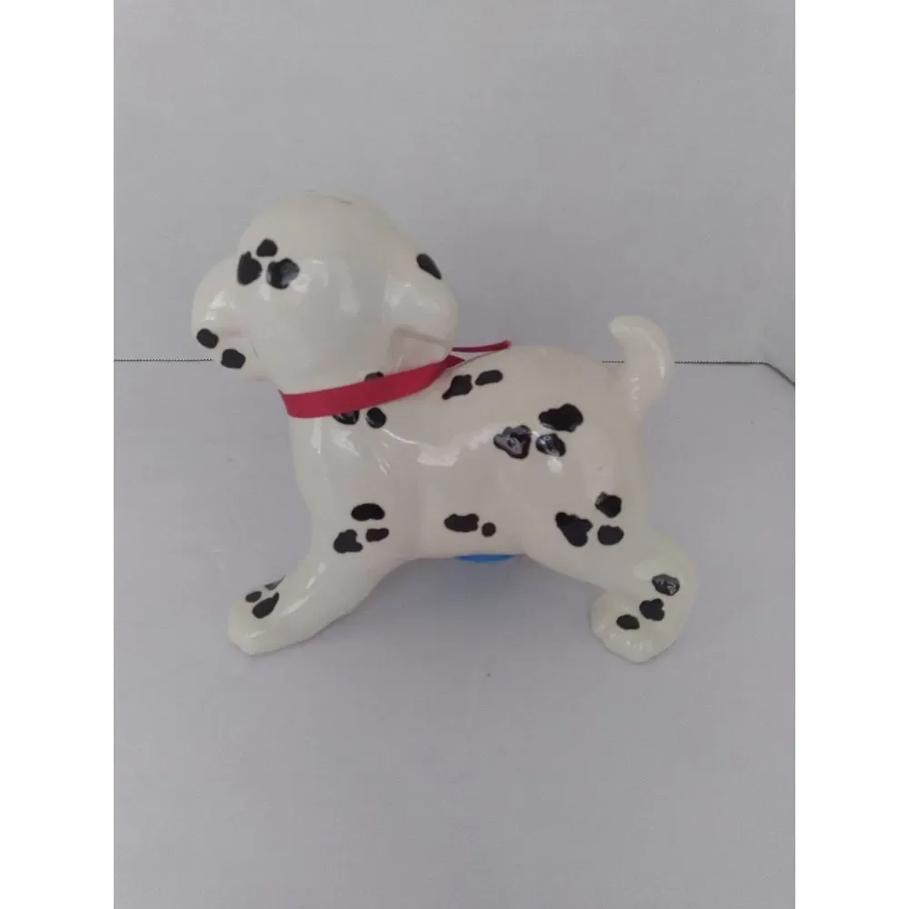 Vintage Ceramic Dalmatian Puppy Figurine with Red Bow Home Decor‎ Collectible